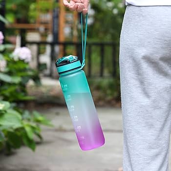 Gradient Water Bottle with Carry Strap